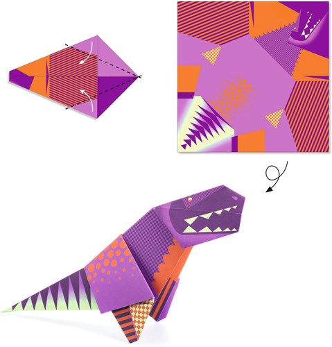 Djeco LES PETITS CADEAUX DES GRANDS - ORIGAMI Dinosaures - FSC MIX
