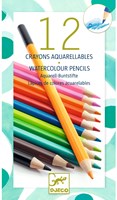 Djeco LES COULEURS DES GRANDS - CRAYONS DE COULEURS 12 crayons aquarellables - FSC 100%