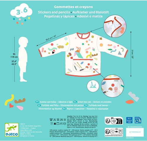 Djeco LES COULEURS DES PETITS - ACCESSOIRES DES PETITS Tablier avec poche