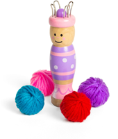 BigJigs - Strickpuppe - Holz Strickset mit Wolle und Nadel-2