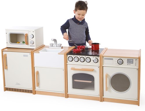 Tidlo Spielzeug Mikrowelle Holz Kinderküche pädagogisch Rollenspiel-2