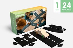 Waytoplay flexible Autobahn highway Set mit Holzauto - 24 Teile
