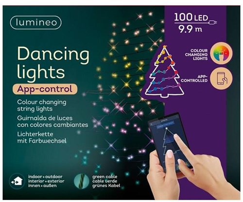 Lumineo Weihnachtsbeleuchtung App-Control 100 LED Multicolor Außen