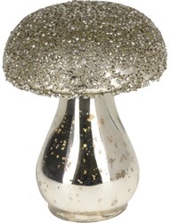 Home & Styling Dekoration Figur Pilz Glas Silber 8x10cm
