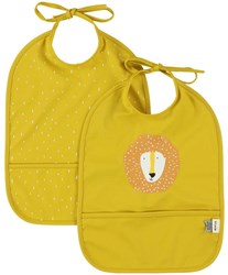 Trixie Lätzchen 2er-Pack wasserdicht - Mr. Löwe - gelb und abwaschbar
