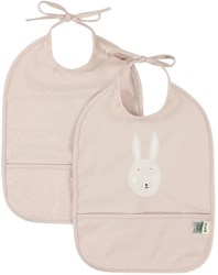 Trixie Lätzchen wasserdicht 2er-Pack Mrs. Rabbit - Baby Lätzchen mit Auffangtasche rosa