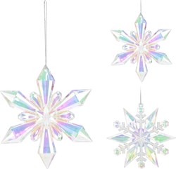 Home & Styling Weihnachtsanhänger Schneeflocke Acryl irisierend 11cm Weihnachtsdeko