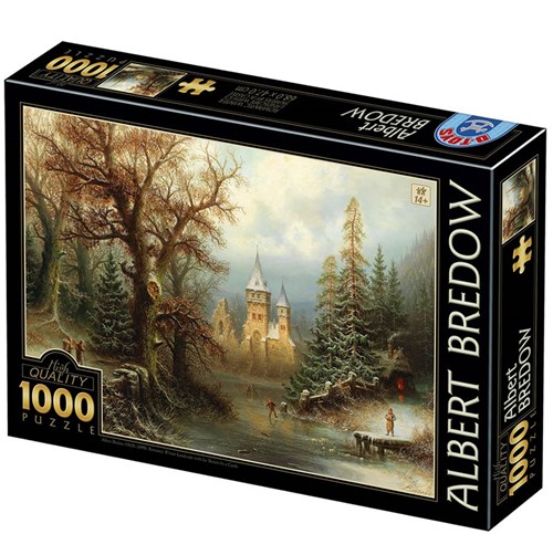D-Toys Puzzle Albert Bredow Winterlandschaft 1000 Teile Karton-2
