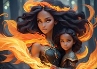 Alipson Puzzle 2 Puzzles - L'Eau et le Feu - Collection Mère et Fille - 500 Teile-2