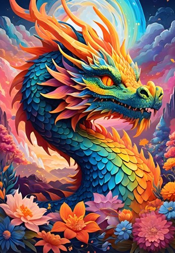 Alipson Puzzle Bunter Drache - 1000 Teile