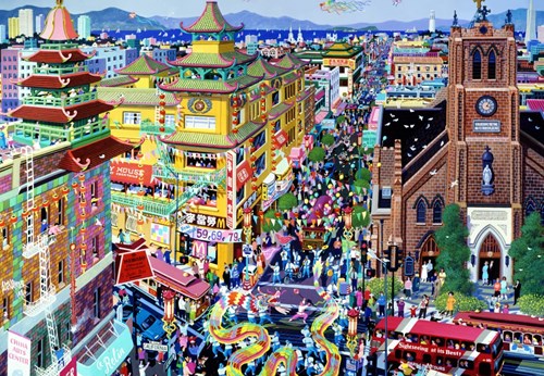 Alipson Puzzle San Francisco - China Town -  Teile