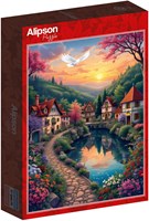 Alipson Puzzle Das Dorf am Ufer - 500 Teile-2