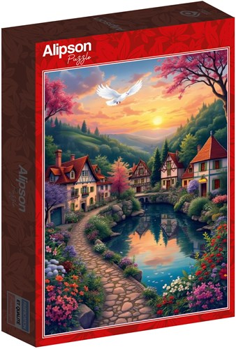 Alipson Puzzle Das Dorf am Ufer - 500 Teile-2