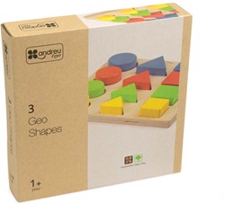 Andreu Toys ANDREU - Puzzle mit 3 Geoformen (13+1 Teile)