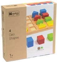 Andreu Toys ANDREU - 4 Geo-Formen-Puzzle (16+1 Teile)