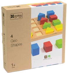 Andreu Toys ANDREU - 4 Geo-Formen-Puzzle (16+1 Teile)