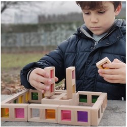 Andreu Toys Domino Spiel transparent Lernspiel Karton mehrfarbig