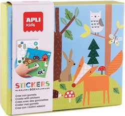 APLI Kids APLI - Wald-Stickerkarten (8 Karten, 8 Stickerbögen)