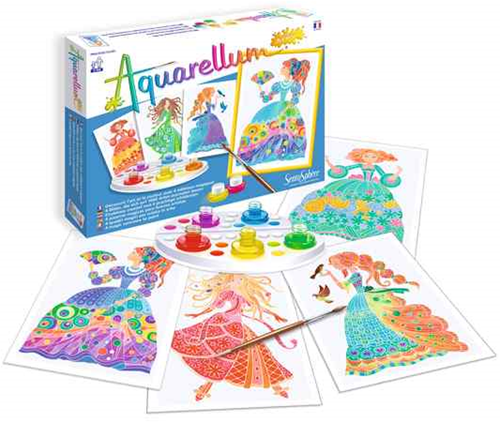Sentosphère Aquarell Malset Prinzessinnen Blumen für Kinder