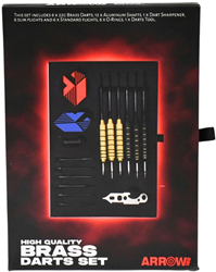 Arrow180 Brass Darts Set - 22g Dartpfeile Set mit Zubehör
