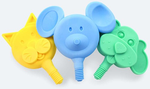 ARK Therapeutic sensorisches Spielzeug Mouse Tip Z-Vibe mehrfarbig Dierenopzetstukken voor de Z-Vibe (kat, hond of muis) voor sensorische en oromotorische oefeningen.-2