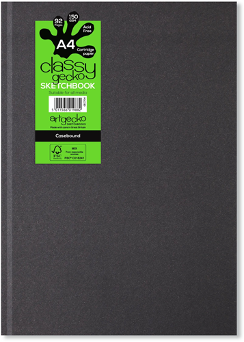 Artgecko Artgecko Classy Skizzenbuch A4 Hochformat 150gr 46 Blatt Weiß