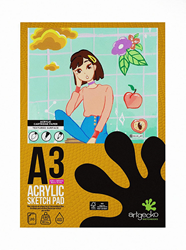 Artgecko Skizzenblock A3 Acrylpapier 240gr 20 Blatt weiß kreativ