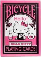 Hello Kitty Spielkarten - Bicycle Premium Kartenspiel Schwarz Rosa