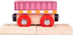 BigJigs Holz Wagon rosa Spielzeugzug kompatibel Schienen