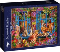 Bluebird Puzzle Katzen auf der Fensterbank - 1000 Teile-2