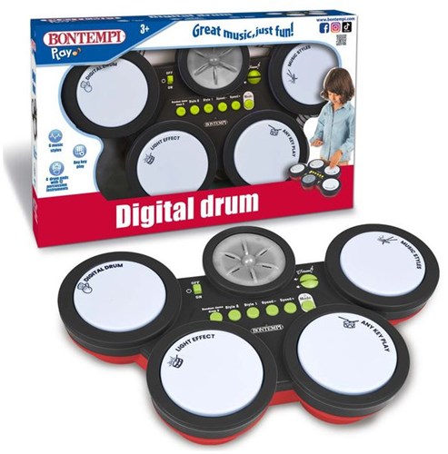 Bontempi digitale Trommel elektronisches Spielzeug mit LED und Musikstilen