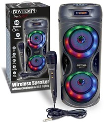 Bontempi kabelloser Lautsprecher Karaokeset mit Mikrofon und Lichteffekten