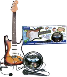 Bontempi elektronische Rockgitarre Spielzeug mit Verstärker und 2 Mikrofonen