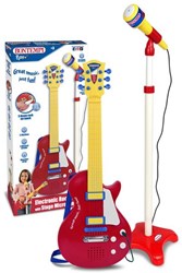 Bontempi elektrische Rockgitarre Spielzeug mit Mikrofonständer - Musikset für Kinder
