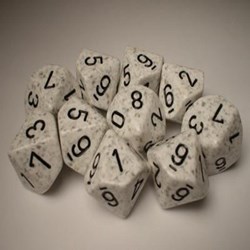 Chessex Arktis Tarnung Gesprenkelter D10 Würfel Set 10 Stück
