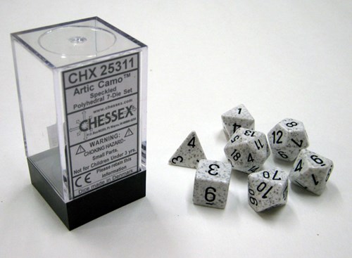Chessex Arktische Tarnung Gesprenkelte Polywürfel Set 7 Stück