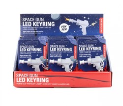 Kikkerland Space Gun Schlüsselanhänger mit LED-Lampe - Spielzeug Gadget