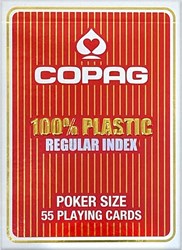 Copag Spielkarten mit 100% Kunststoff Poker normale Gesichter rot