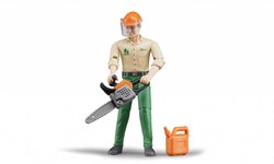 Bruder Forstarbeiter Spielfigur mit Zubehör - 10,7cm - Spielzeug