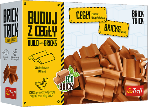 Brick Trick Bausteine Spielzeug - 40 Kartonfliesen - Lernspielzeug