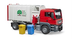 Bruder Müllwagen MAN TGS Seitenlader Spielzeugauto 1:16 weiß