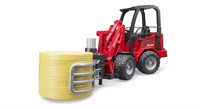 Bruder Kompaktlader 2630 Spielzeugtraktor mit Ballengreifer und Rundballen-2