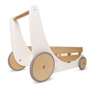 Kinderfeets 2-in-1-Wagen und Lauflernwagen aus Holz - Weiß-2