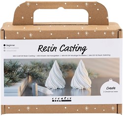 Creativ Company Bastelset Harz gießen Weihnachtsbäume Glitzer