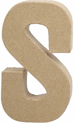 Creativ Company Pappmaché Buchstabe S Basteldekoration 20,5cm braun