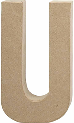 Creativ Company Buchstabe Bastelpapier-mache U 20,5cm braun Dekoration