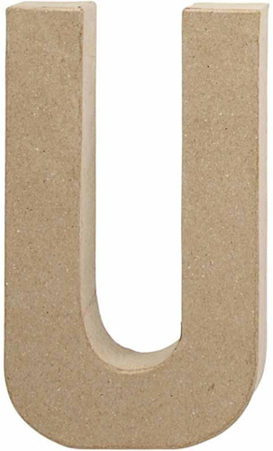 Creativ Company Buchstabe Bastelpapier-mache U 20,5cm braun Dekoration