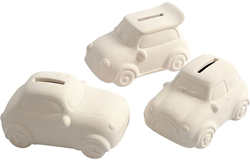Creativ Company Spardose Auto Terrakotta weiß 12 Stück Dekoration