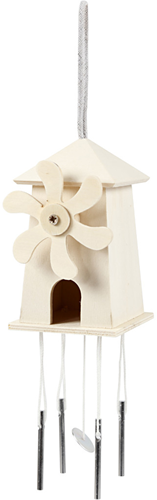 Creativ Company Holz Windspiel Mühle Dekoration 12 cm Garten