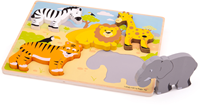 BigJigs Holzpuzzle Safari - Lernspielzeug 5 Teile